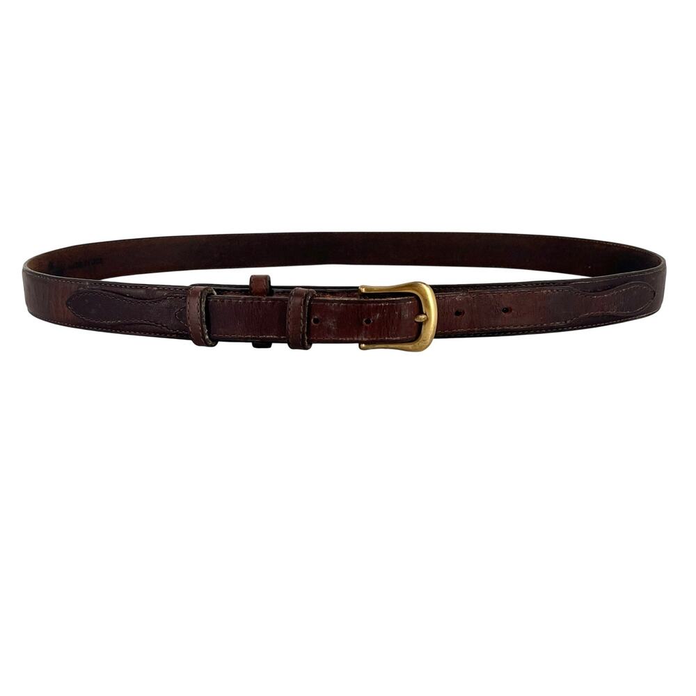 Vintage Ranger Belt Sebago Brown Leather Size 40